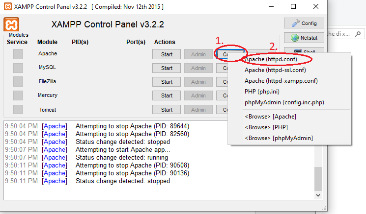 download xampp control panel v3.2.2